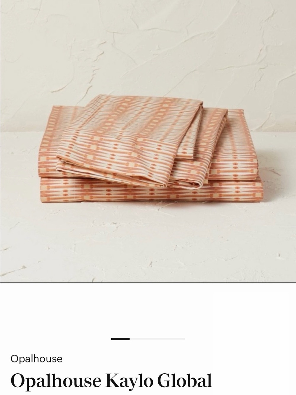 Opalhouse Peach Striped Global Sheet Set
